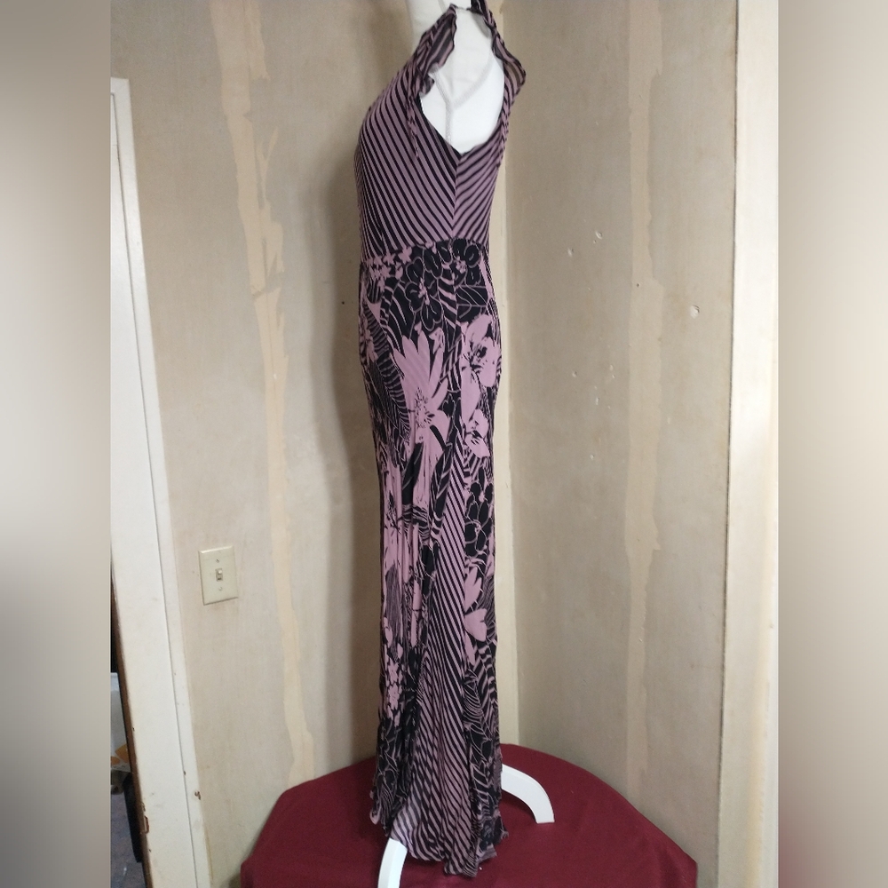 Floral & Striped Pink and Black Maxi Dress - Picture 2 of 11
